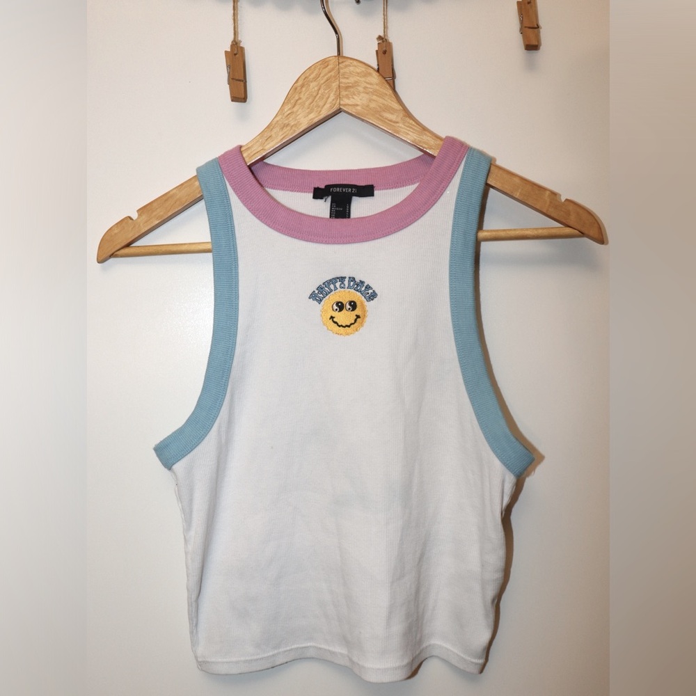 FESTIVAL Tank “Happy Daze” crop